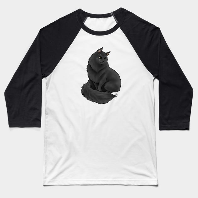 Cat - Siberian Cat - Black Baseball T-Shirt by Jen's Dogs Custom Gifts and Designs